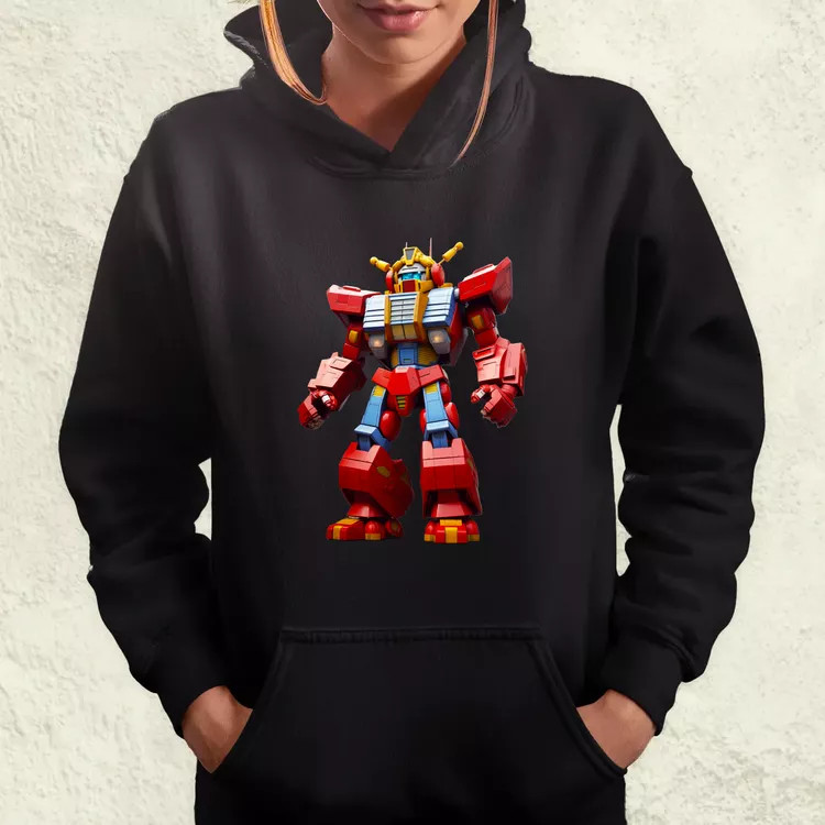 Piros mecha női pulóver