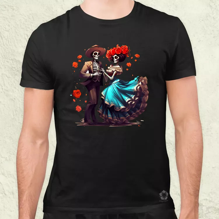 Día de los Muertos v4 férfi póló