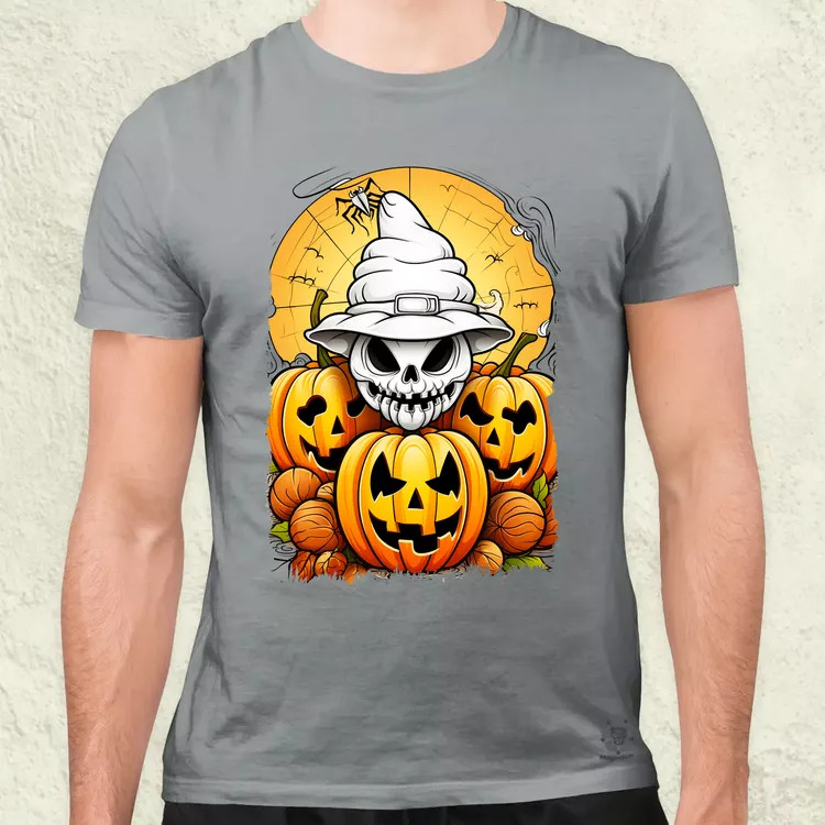 Halloween tök és koponya fantázia v11 férfi póló