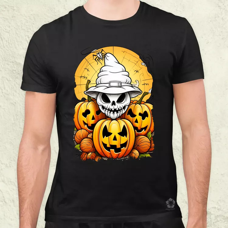 Halloween tök és koponya fantázia v11 férfi póló