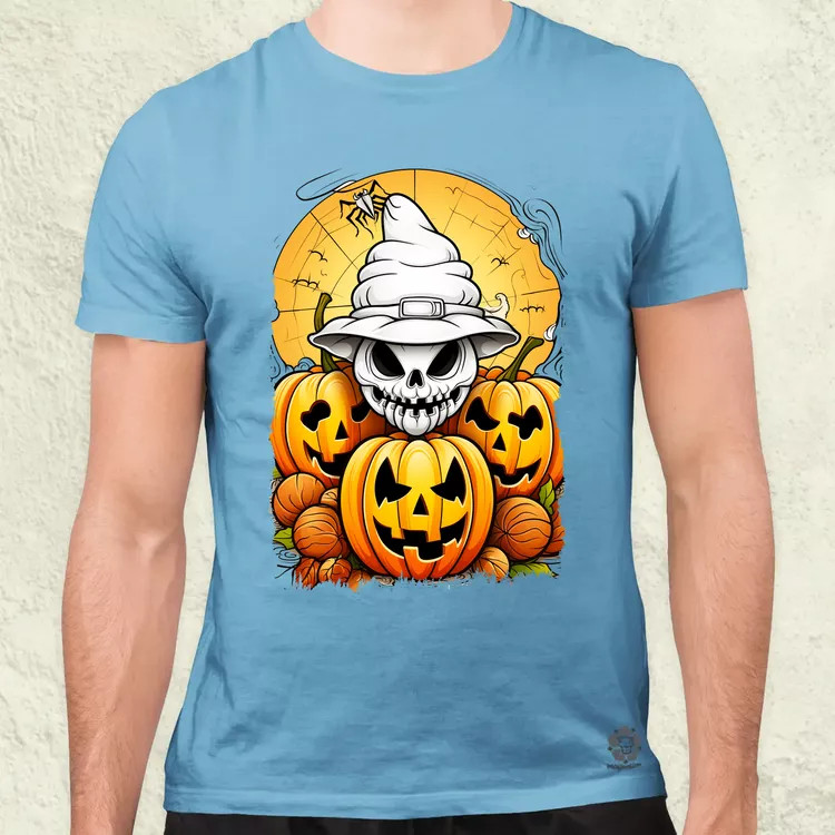 Halloween tök és koponya fantázia v11 férfi póló