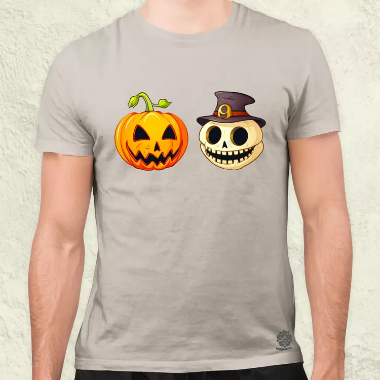 Halloween tök és koponya fantázia v13 férfi póló