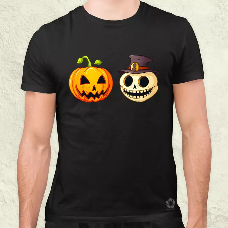 Halloween tök és koponya fantázia v13 férfi póló