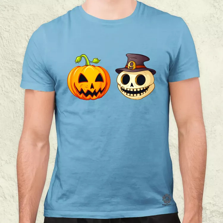Halloween tök és koponya fantázia v13 férfi póló
