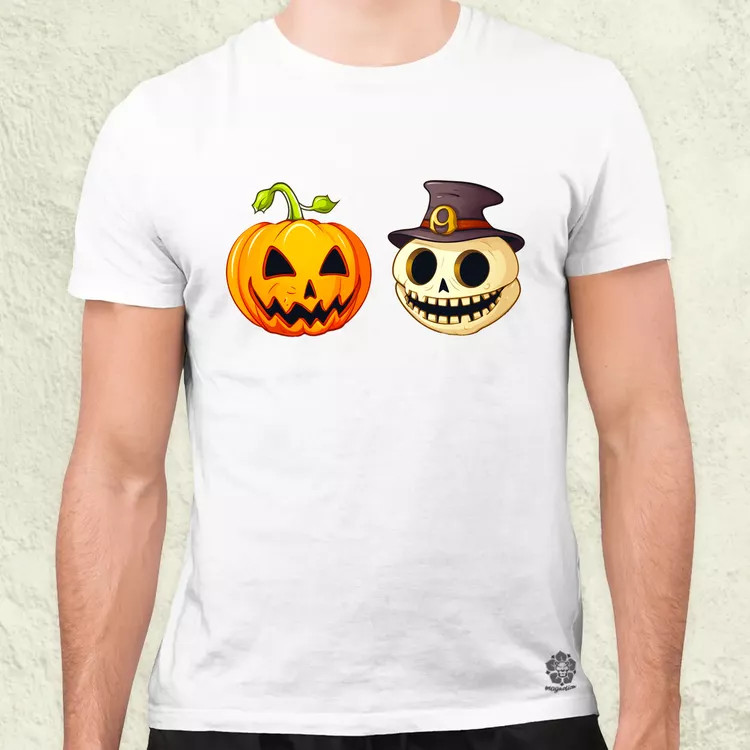 Halloween tök és koponya fantázia v13 férfi póló