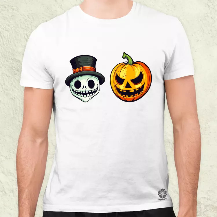 Halloween tök és koponya fantázia v16 férfi póló