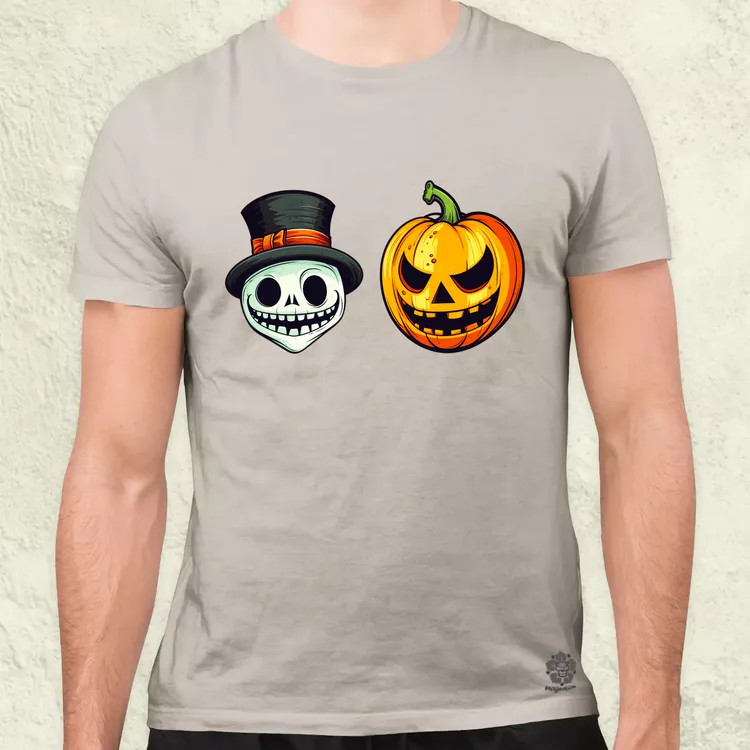 Halloween tök és koponya fantázia v16 férfi póló