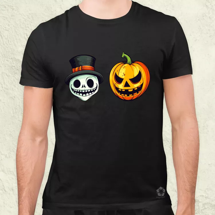 Halloween tök és koponya fantázia v16 férfi póló