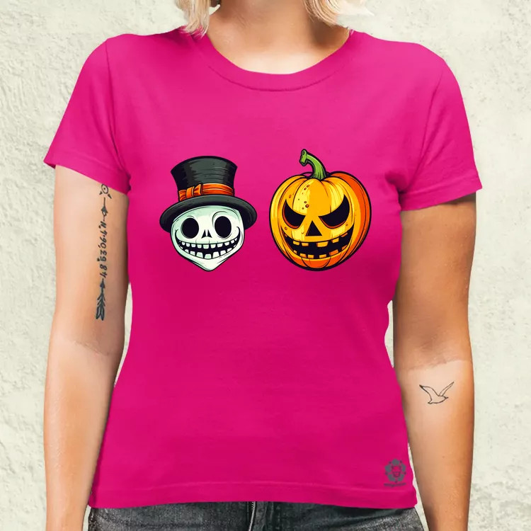 Halloween tök és koponya fantázia v16 női póló