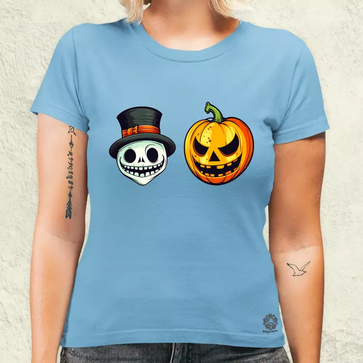 Halloween tök és koponya fantázia v16 női póló