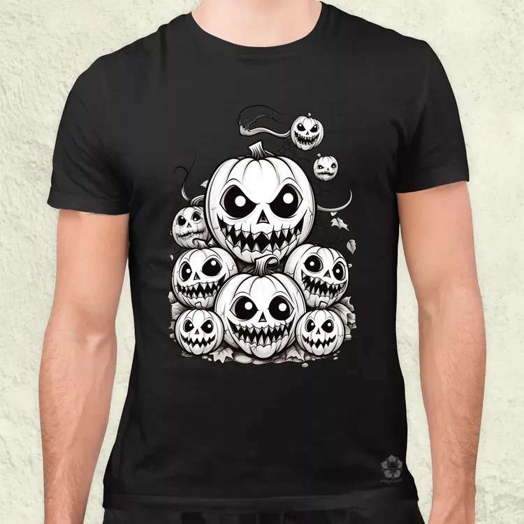Halloween tök és koponya fantázia v8 férfi póló