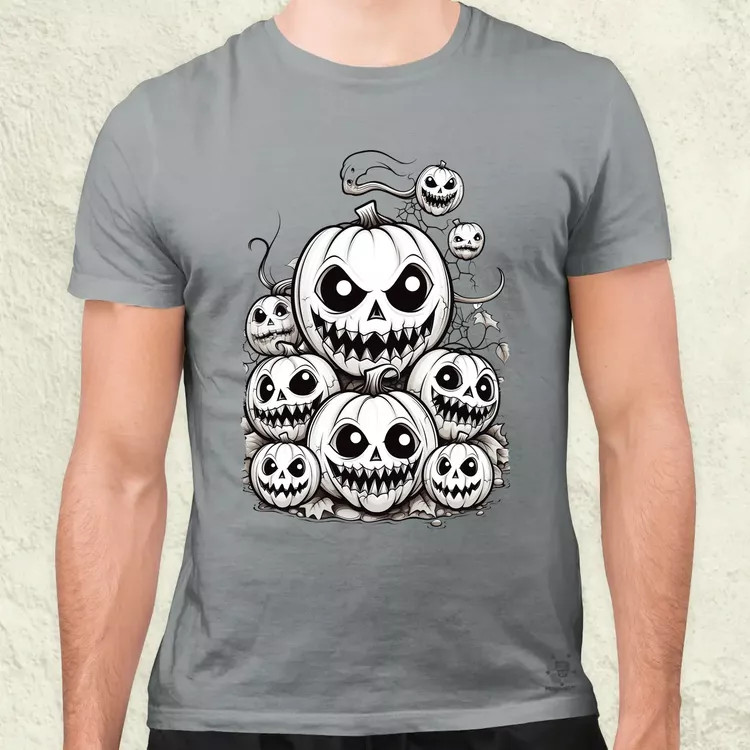 Halloween tök és koponya fantázia v8 férfi póló