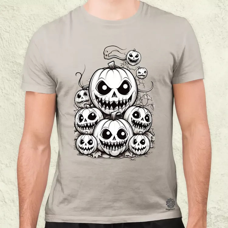 Halloween tök és koponya fantázia v8 férfi póló