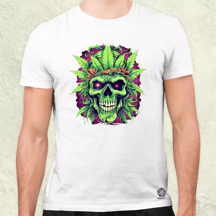 Koponya weed v1 férfi póló