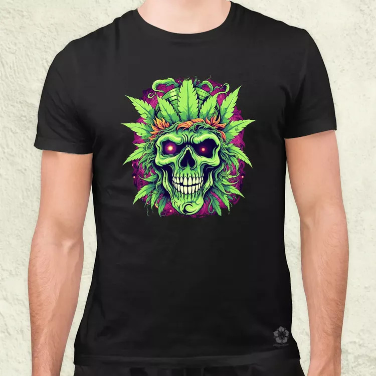 Koponya weed v1 férfi póló