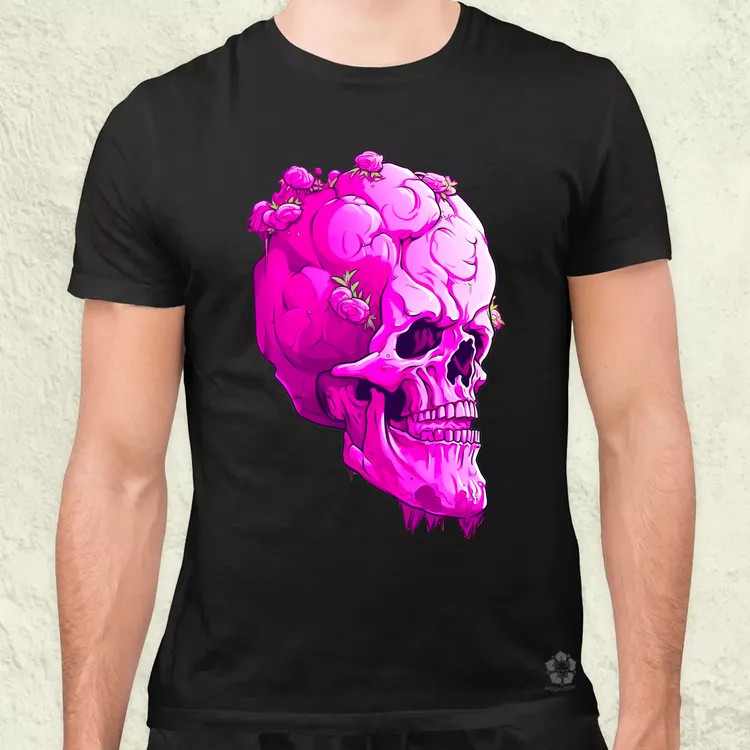 Pink koponya férfi póló