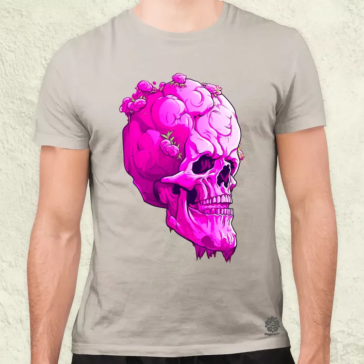 Pink koponya férfi póló