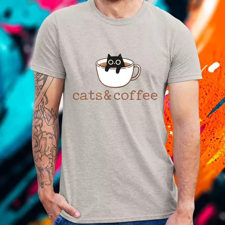 Cats and Coffee férfi póló