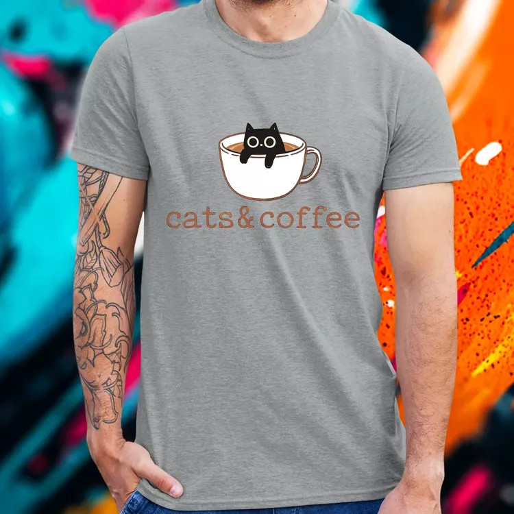 Cats and Coffee férfi póló