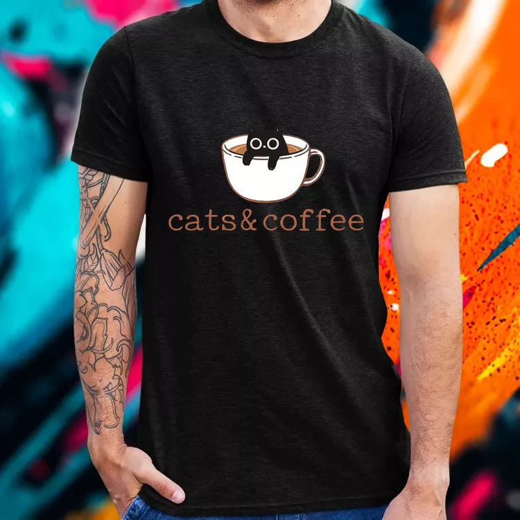 Cats and Coffee férfi póló