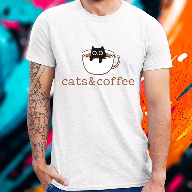 Cats and Coffee férfi póló