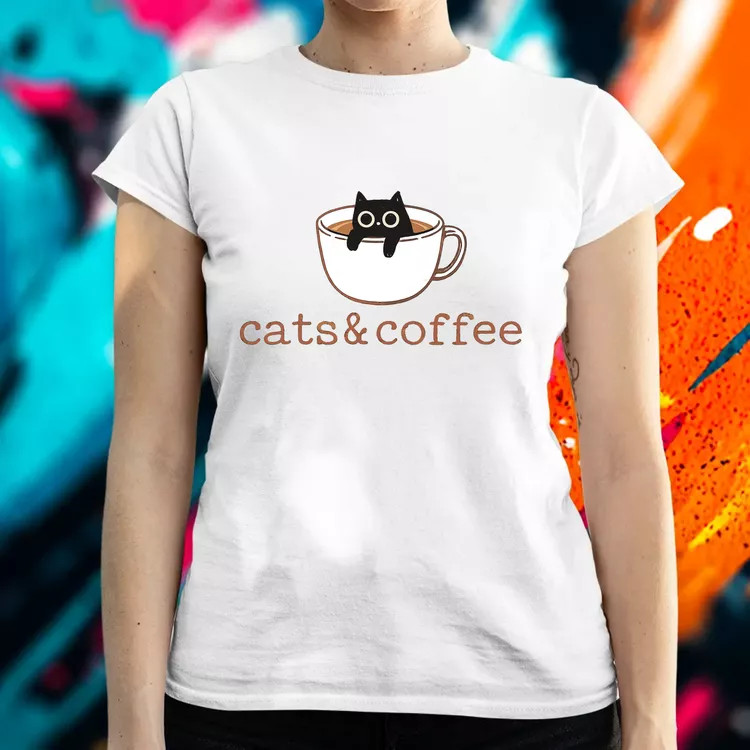 Cats and Coffee női póló