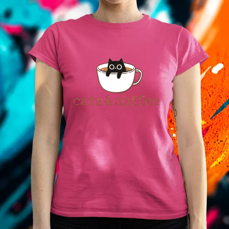 Cats and Coffee női póló
