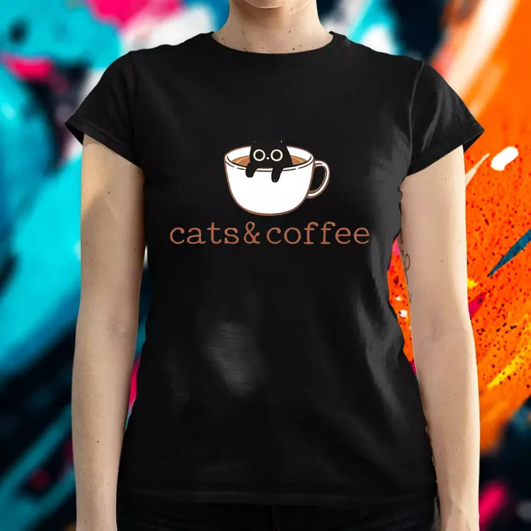 Cats and Coffee női póló