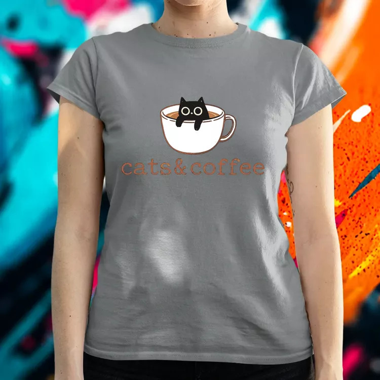 Cats and Coffee női póló