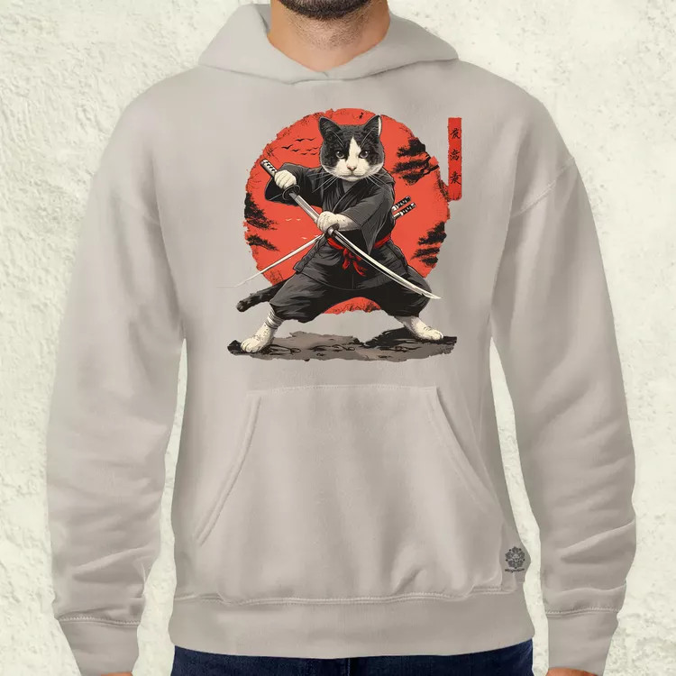 Ninja macska v2 férfi pulóver