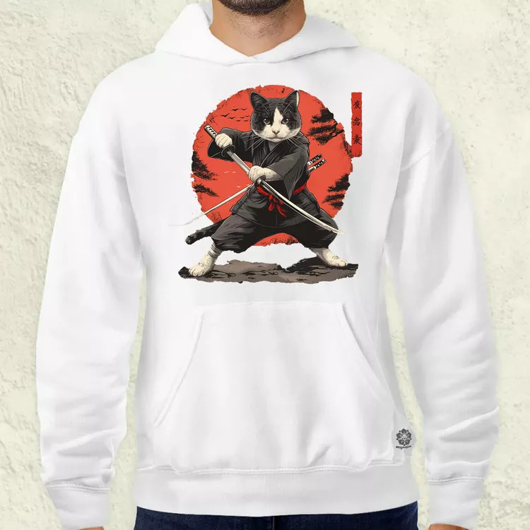 Ninja macska v2 férfi pulóver
