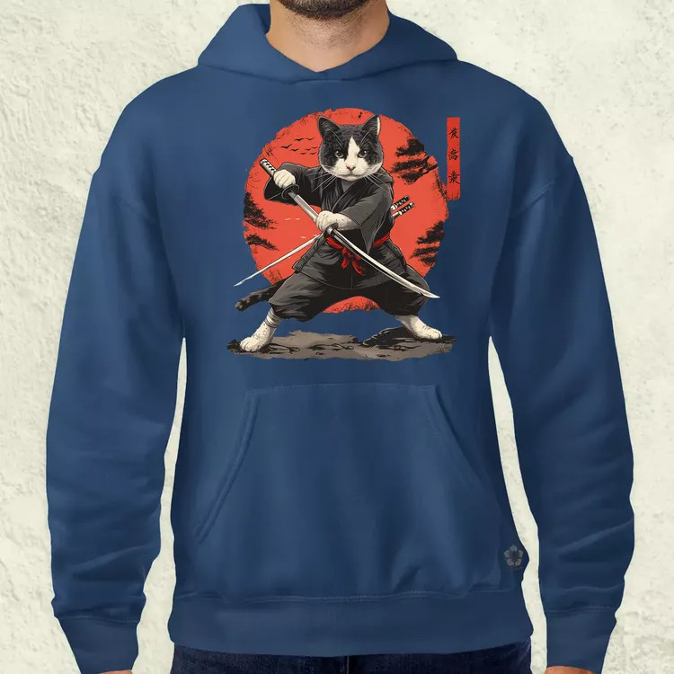 Ninja macska v2 férfi pulóver