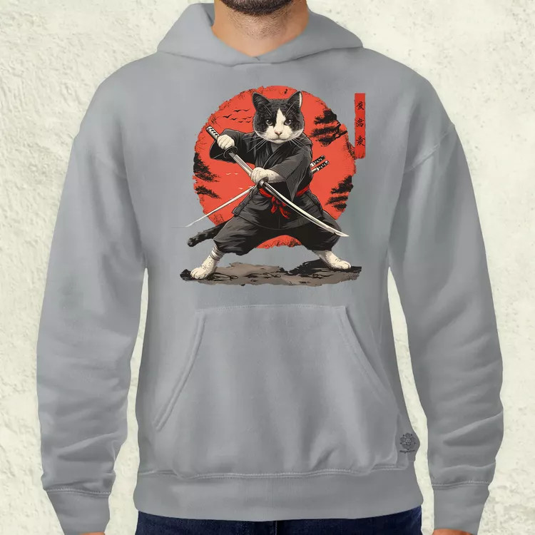 Ninja macska v2 férfi pulóver