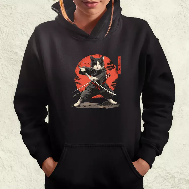 Ninja macska v2 női pulóver