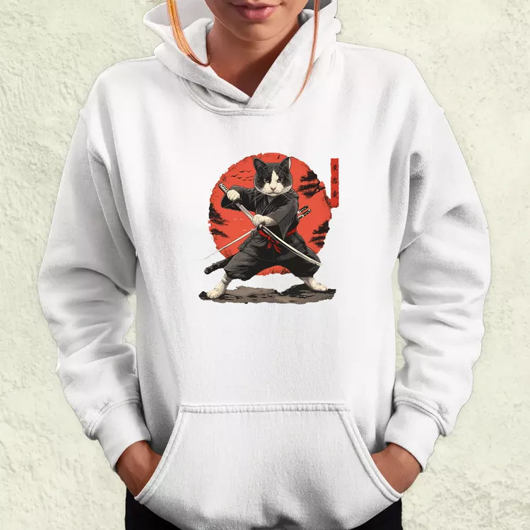 Ninja macska v2 női pulóver