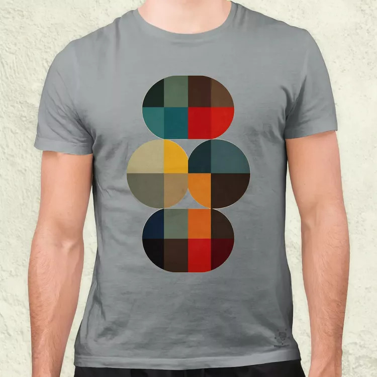 Bauhaus vintage kör absztrakció v1 férfi póló
