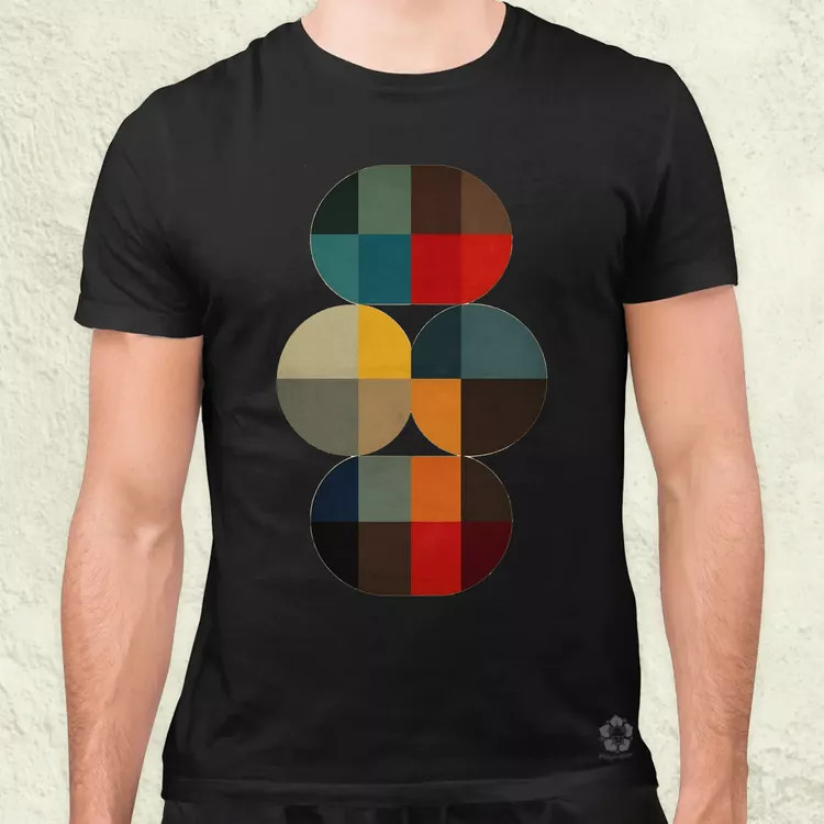 Bauhaus vintage kör absztrakció v1 férfi póló