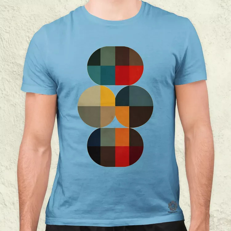 Bauhaus vintage kör absztrakció v1 férfi póló