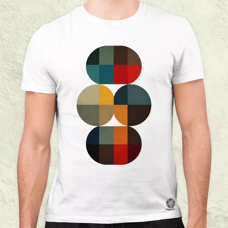 Bauhaus vintage kör absztrakció v1 férfi póló