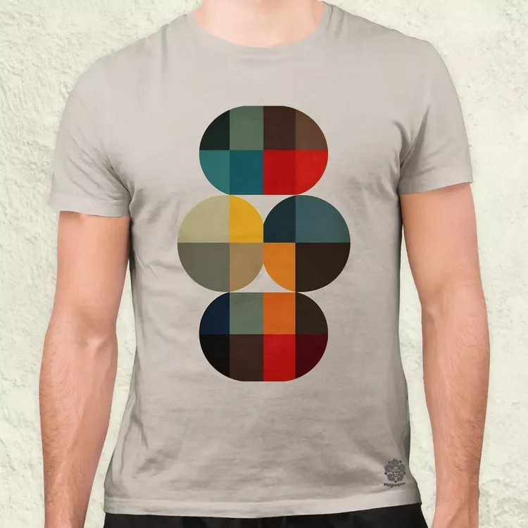 Bauhaus vintage kör absztrakció v1 férfi póló