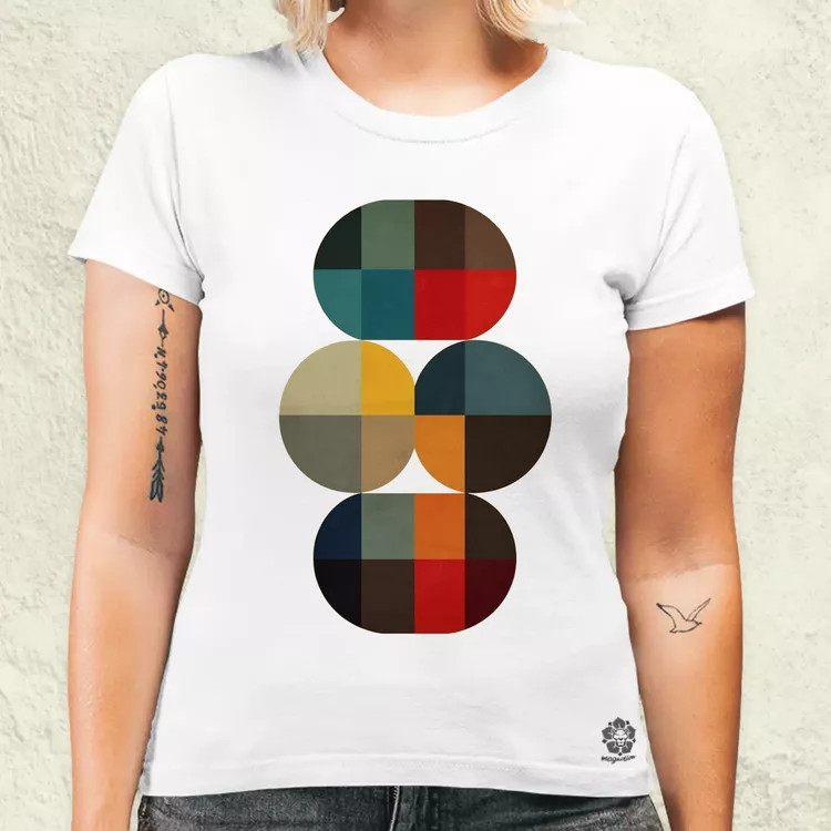 Bauhaus vintage kör absztrakció v1 női póló
