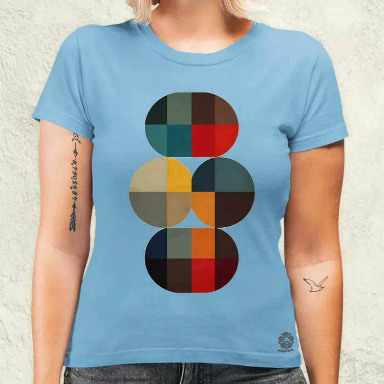 Bauhaus vintage kör absztrakció v1 női póló