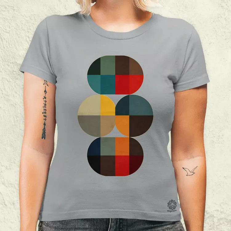 Bauhaus vintage kör absztrakció v1 női póló