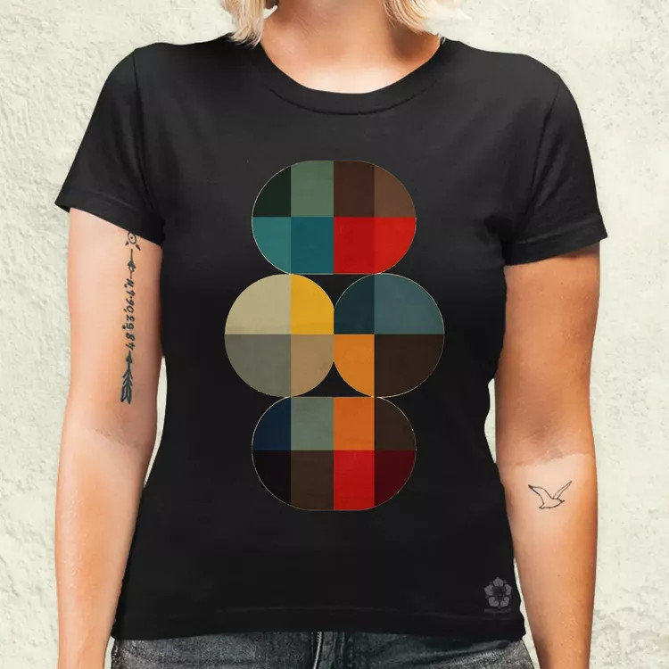 Bauhaus vintage kör absztrakció v1 női póló