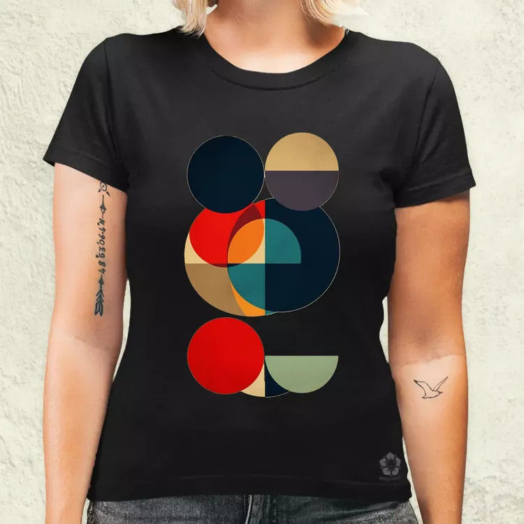 Bauhaus vintage kör absztrakció v2 női póló