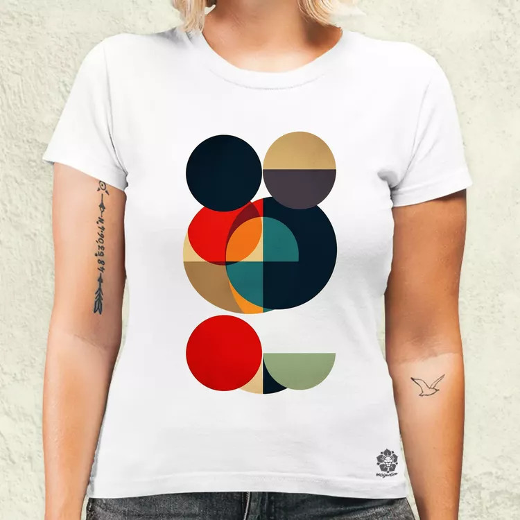 Bauhaus vintage kör absztrakció v2 női póló