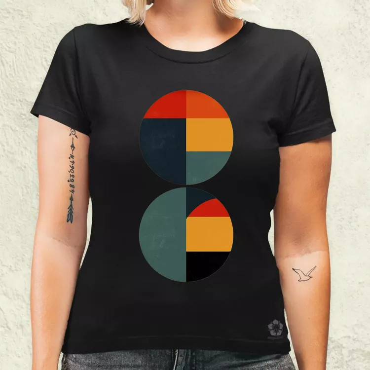 Bauhaus vintage kör absztrakció v3 női póló