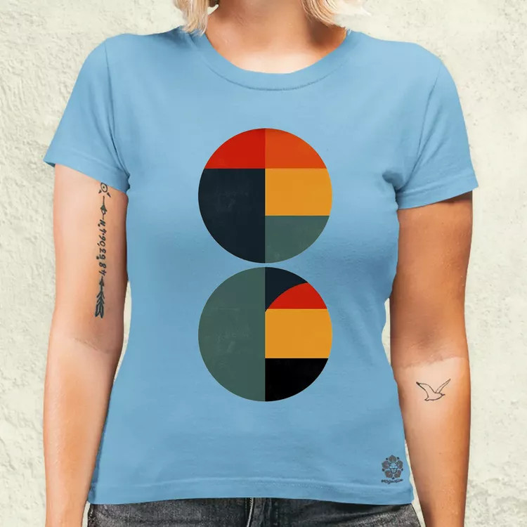 Bauhaus vintage kör absztrakció v3 női póló