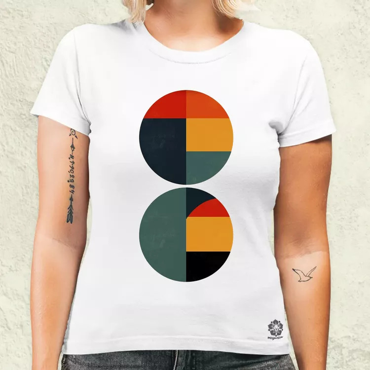 Bauhaus vintage kör absztrakció v3 női póló