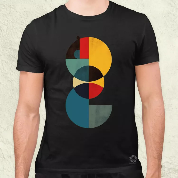 Bauhaus vintage kör absztrakció v4 férfi póló